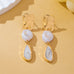 Abstract Gold-Tone Pearl Geometric Drop Earrings | 80E63500
