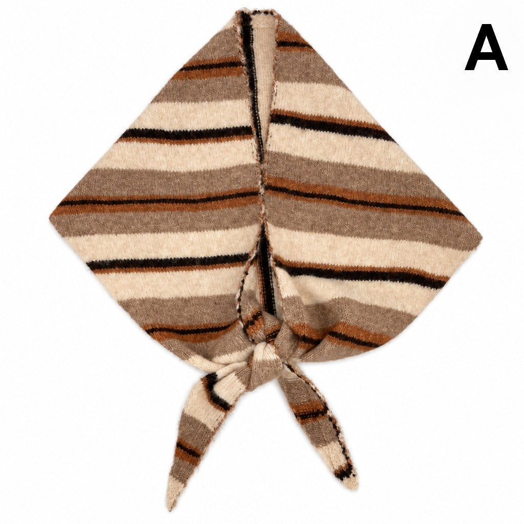 Striped Triangle Neck Scarf Shawl | 40SC747