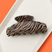 Brown Zebra Print Rounded Hair Claw Clips | 40H1266