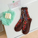 FLORAL PRINT SHEER MESH CREW SOCKS | 40S02097