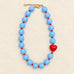Chunky Acrylic Ball Bead & Heart Accent Necklace | 40NK9842