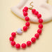 Chunky Acrylic Ball Bead & Heart Accent Necklace | 40NK9842