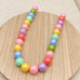 Chunky Pastel Iridescent Pearl Bead Collar Necklace|40NK9846