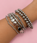 MULTI BALL CHAIN BEAD MIX STRETCHABLE BRACELET | 40B5129