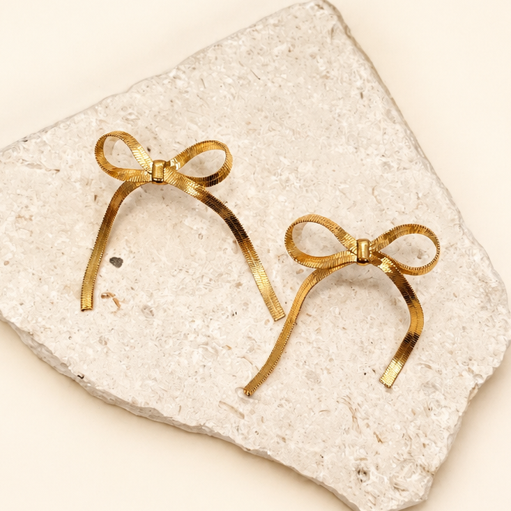 FESTIVAL BOW SNAKE CHAIN EARRINGS | 40E293