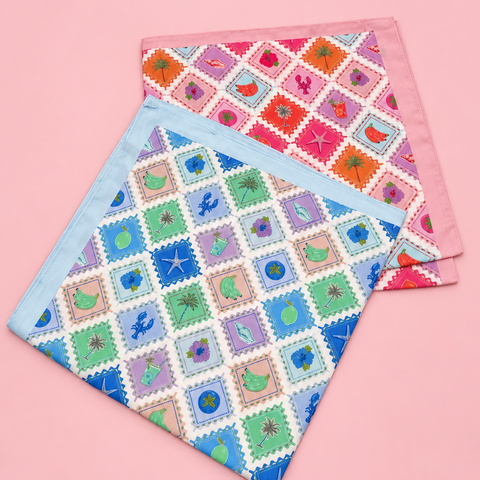 Postal Stamp Lobster Flower Silk Finish Scarf | 40SC731