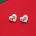 HEART BOW EPOXY STUD EARRINGS | 80E6125