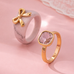 Bow-Accented Pink Gem Ring | 80R207