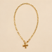 NOTABLE HAMMERED CROSS FRONT TOGGLE NECKLACE | 40NK9666