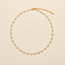 TITANIUM  STEEL NON-TARNISH PEARL STATION NECKLACE | 40NK334