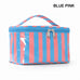 Striped Vinyl Cosmetic Makeup Travel Pouch Bags | 40P637