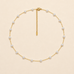 TITANIUM  STEEL NON-TARNISH PEARL STATION NECKLACE | 40NK334