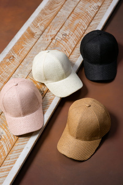 SUMMER WOVEN STRAW BASE BALL CAP 40HW604 JOSSLYN COMPANY