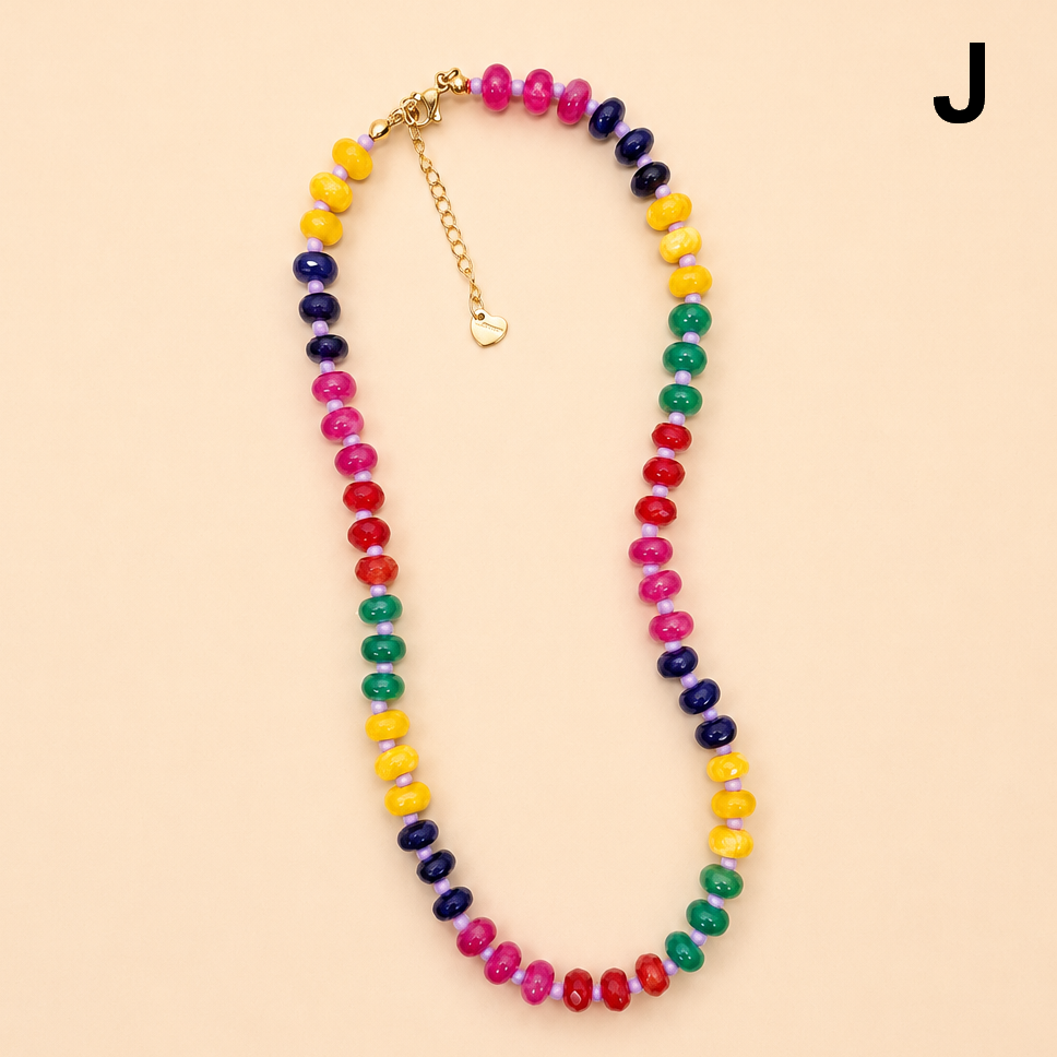 Natural Stone Semi-Precious Glass Mixed Necklace | 40NK9694