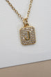 18K STAINLESS STEEL RHINESTONE INITIAL NECKLACE | 40NK411