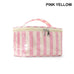 Striped Vinyl Cosmetic Makeup Travel Pouch Bags | 40P637