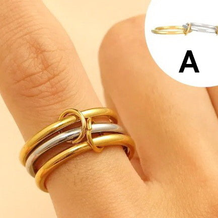 Stainless Steel Stackable Plain Band Rings Linked | 40R134