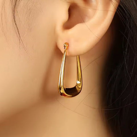 18K STAINLESS STEEL WATERPROOF TARNISH FREE HOOPS | 40E410