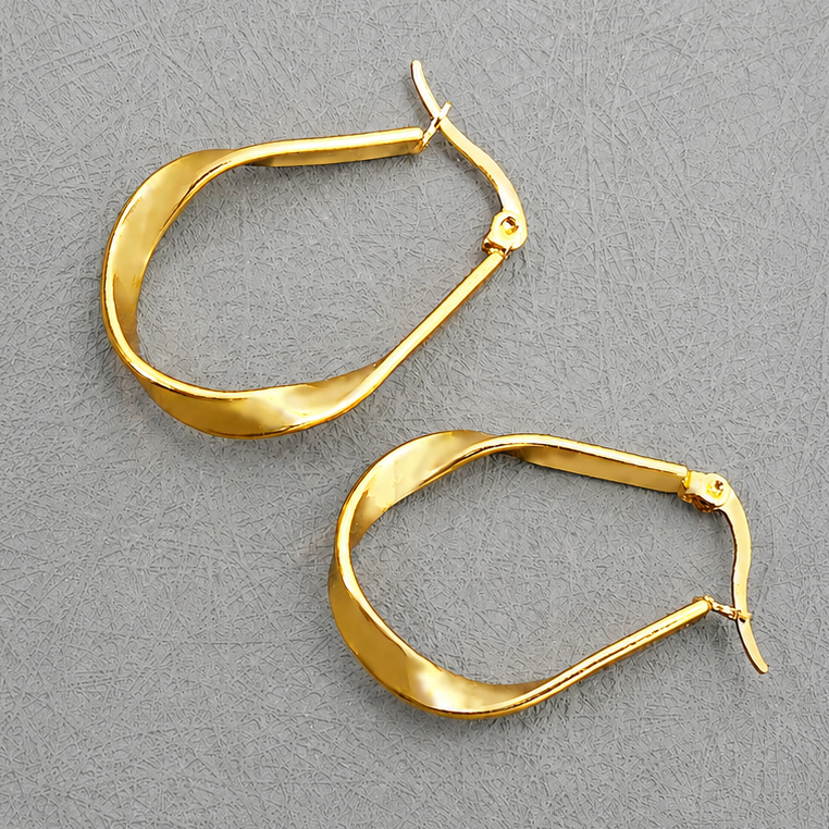 18K STAINLESS STEEL WATERPROOF TARNISH FREE HOOPS | 40E490