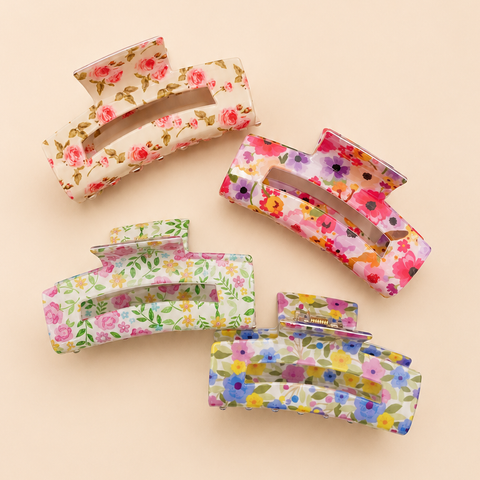 FLORAL DITSY COTTAGECORE HAIR CLAW CLIPS | 40H912
