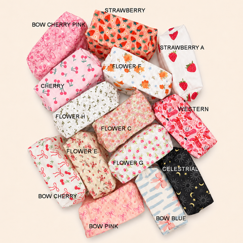 STRAWBERRY WESTERN BOW MAKEUP COSMETIC POUCH BAG | 40P544