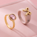 Bow-Accented Pink Gem Ring | 80R207