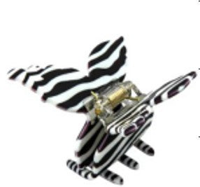 ZEBRA BUTTERFLY HAIR CLAW CLIPS | 40H433