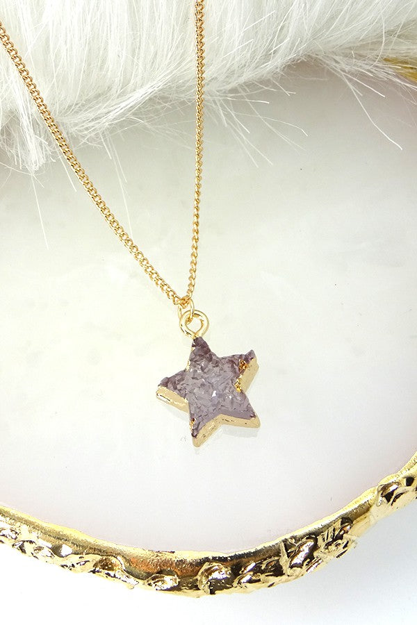 Druzy necklace, star | 31N1004