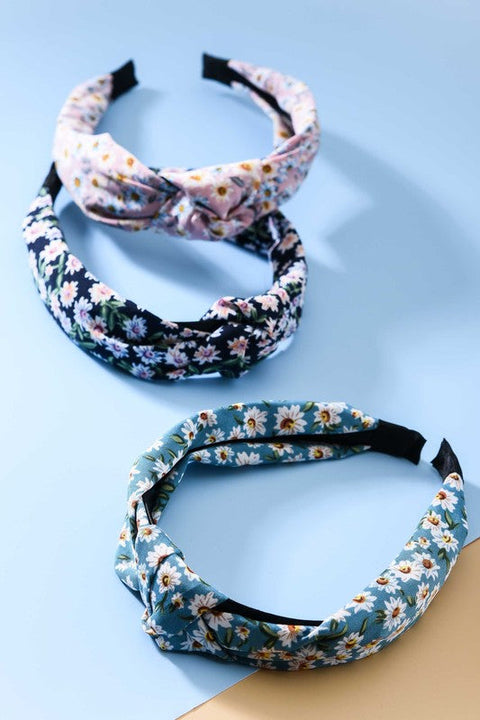FLOWER PRINT KNOTTED HAIR BAND | 40HB243