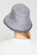 REVERSIBLE FAUX SUEDE WITH FUR BUCKET HAT | 40HW309