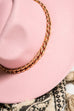 A VINTAGE PLAIN FEDORA HAT WITH GOLD CHAIN | 40HW013