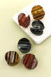 ROUND BOUNCY STRIPE HAIR CLAW CLIP PACK OF 6 | 40H401