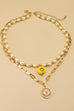 DOUBLE LAYER PEARL SMILEY NECKLACE | 31N21251