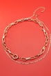 LINK CHAIN DOUBLE LAYER NACKLACE | 25N239