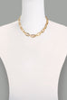 EXQUISITE  HAMMERED LINK HANDMADE CHAIN NECKLACE 25N305