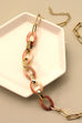 MIXED ACRYLIC  OVAL LINK LONG CHAIN  NECKLACE | 31N21357