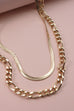 DOUBLE LAYER FIGARO SNAKE CHAIN NECKLACE | 31N22275