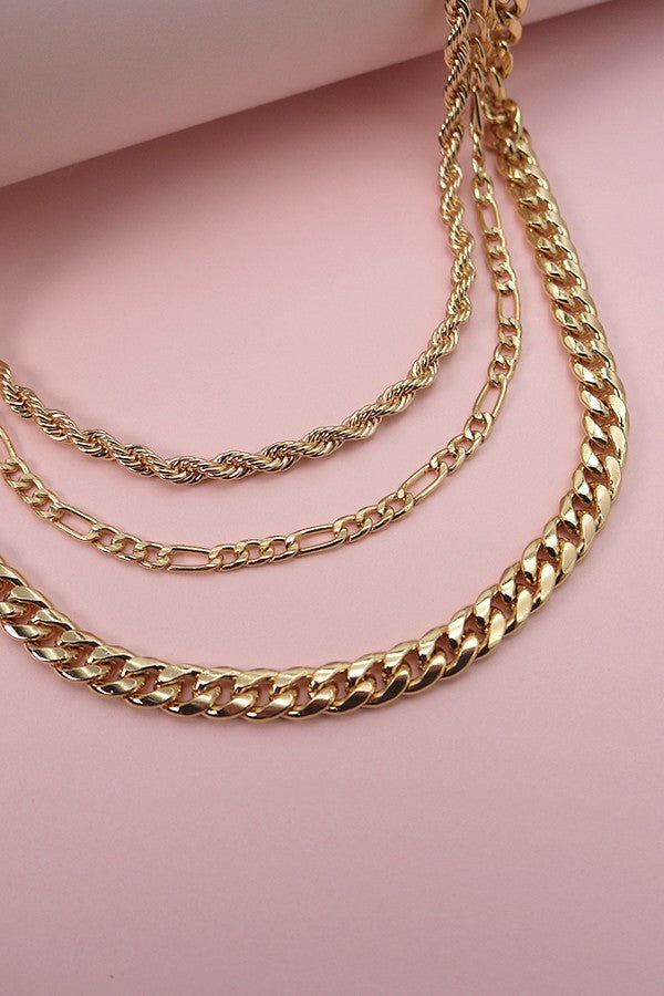 BOLD MULTI ROPE CHAIN LAYER NECKLACE | 52N2090511