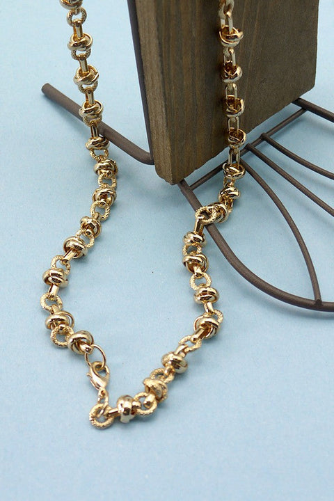 HANDMADE KNOT LINK CHAIN NECKLACE | 25N532