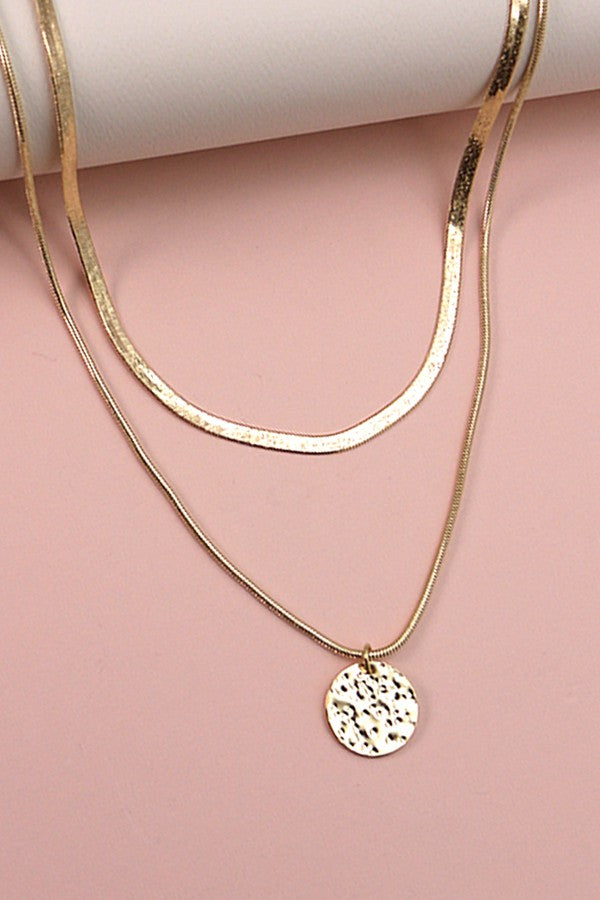 DOUBLE SNAKE CHAIN WITH COIN NECKLACE | 52N2101701