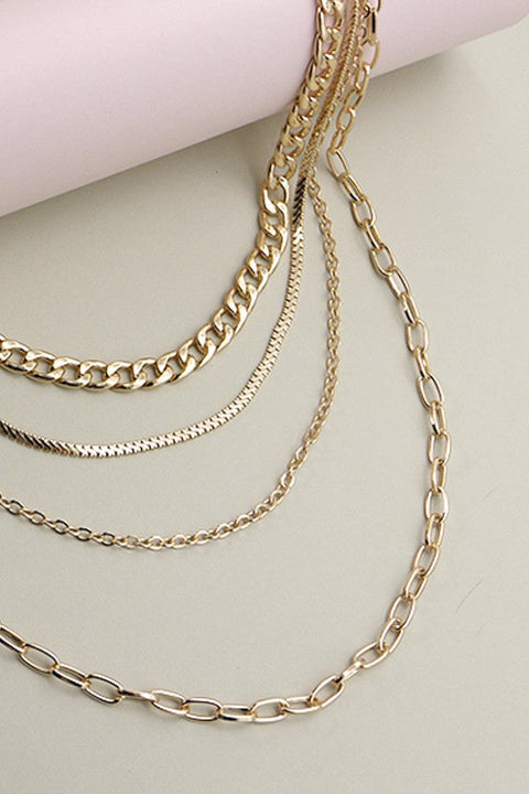 BOLD MULTI 4 LAYERS CHAIN NECKLACE | 10N2110806