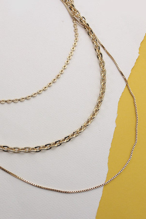 MULTI LAYER  LINK CHAIN NECKLACE | 10N2110807