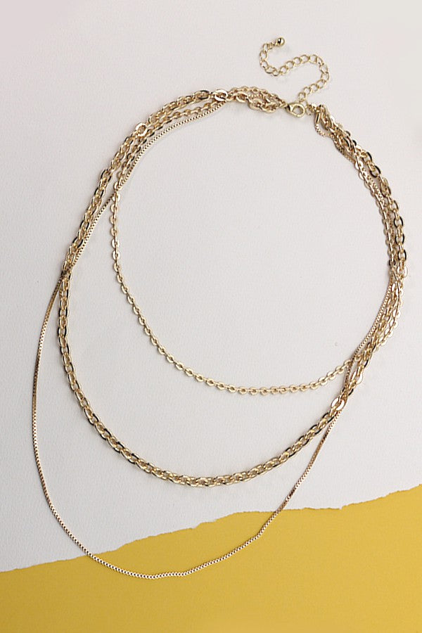 MULTI LAYER  LINK CHAIN NECKLACE | 10N2110807
