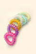 MINI SPIRAL COIL GLOSSY HAIR TIES 6 COLOR ASSORTED | 40PT309