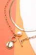 DOUBLE ROW CIRCLE PEARL PENDANT NECKLACE | 10N3051201