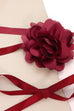 ROSETTE CHIFFON FLOWER WRAP NECKLACE | 40N304